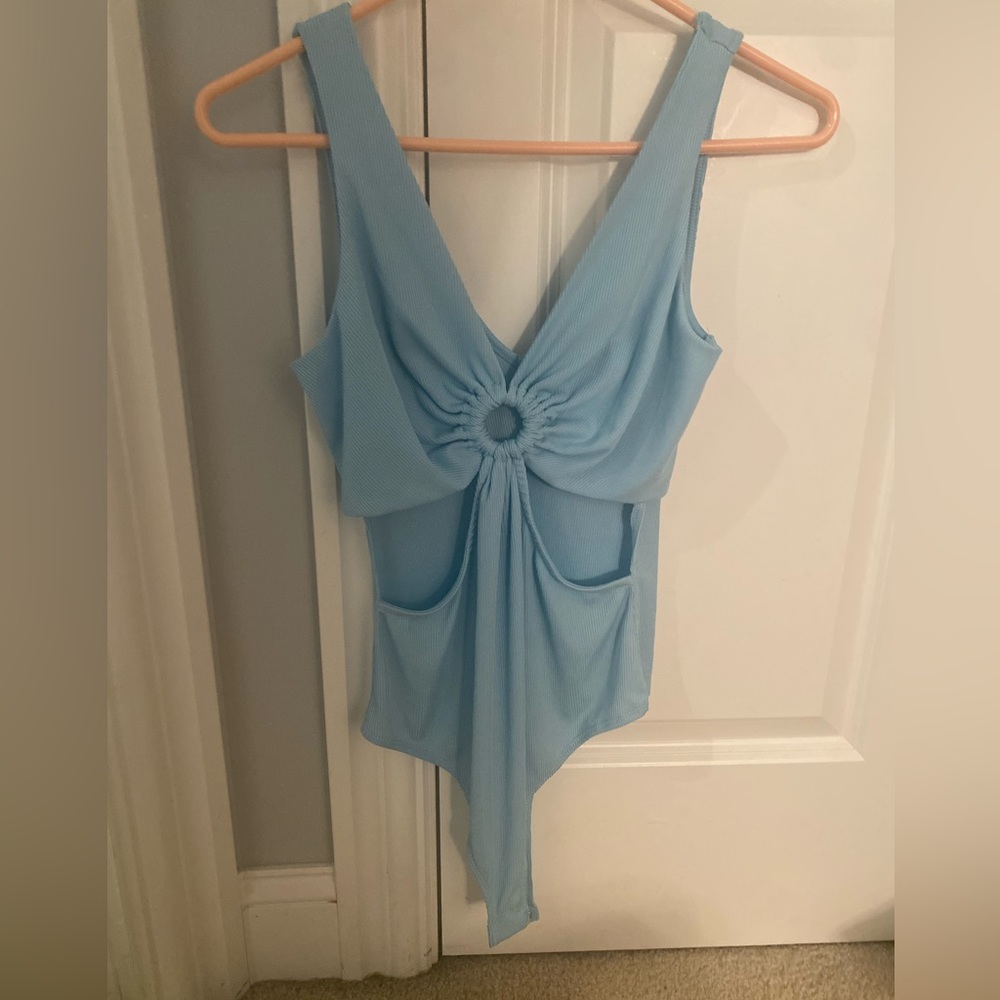Blu Bodysuit with cutouts